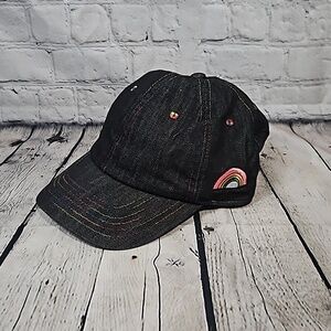 Black denim rainbow hat